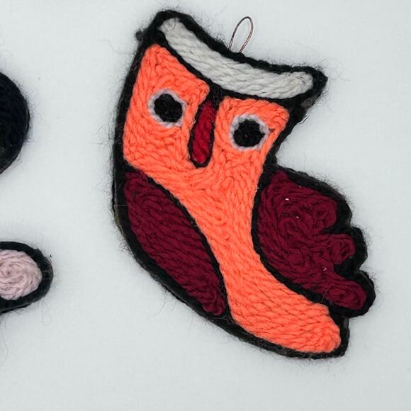 Huichol Indian Yarn Christmas Ornaments Angels and Owl Soft Ornaments Mexico - Picture 6 of 6